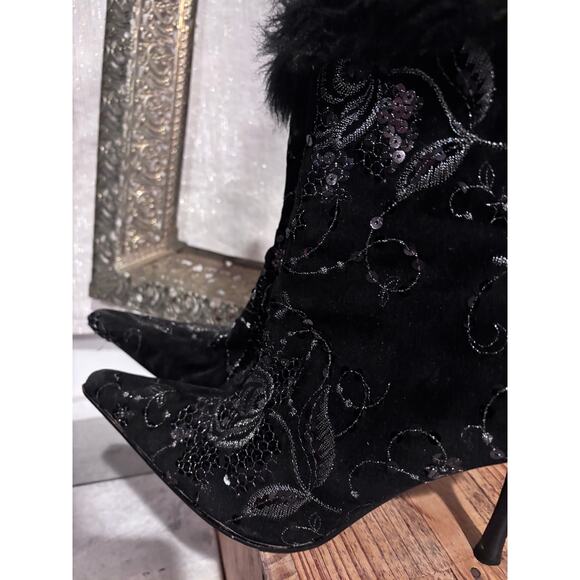 Womens Halloween Size 8M High Heel Boot Black Stilleto 92K - Picture 6 of 7